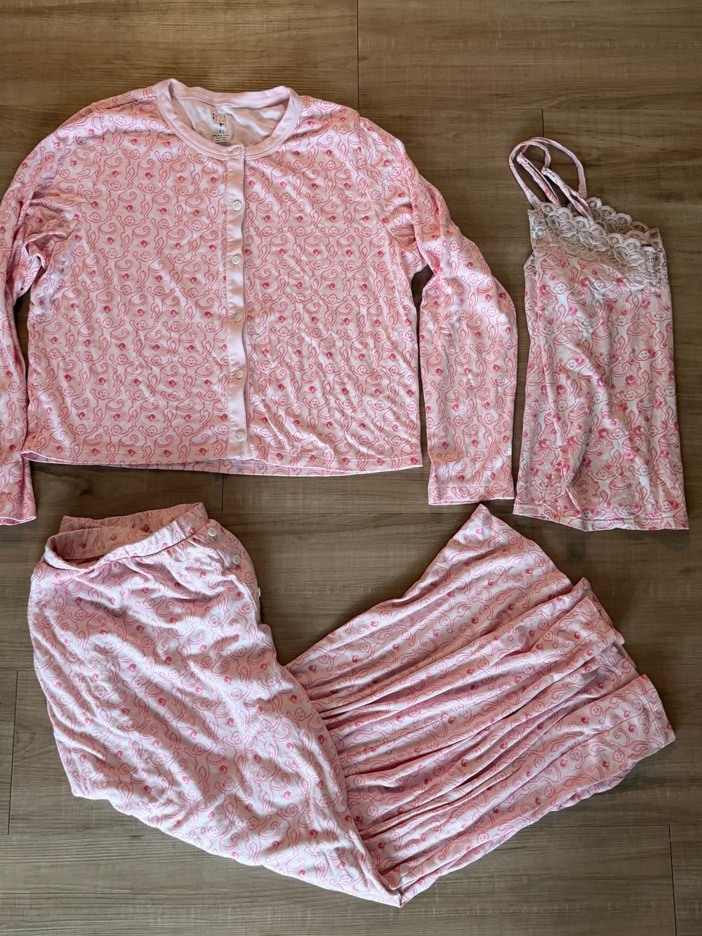 Roller Rabbit Monkey Rosebud Pajama Set